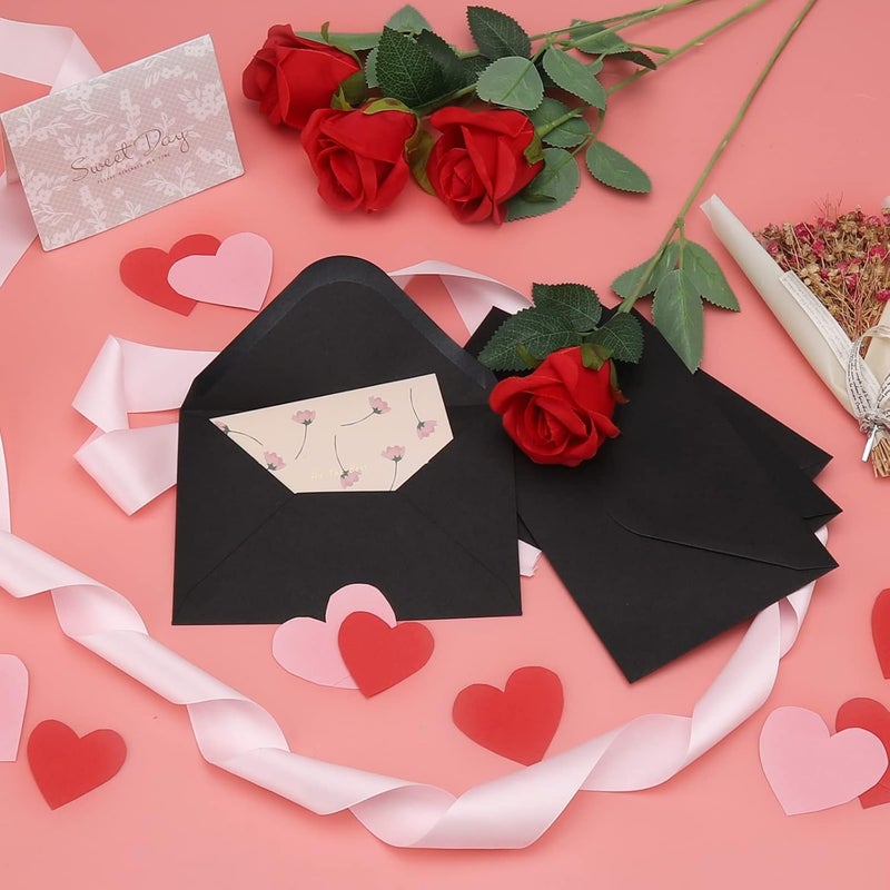 Keketer 100 Pack Black 4x6 Envelopes, Contour Flap A4 Envelopes for Engagement Invites, Weddings Invitation, announcements, Baby shower, Perfect for RSVP Card 120gsm, 4.5 x 6.4 Inches - 100% Recycled - Image 4
